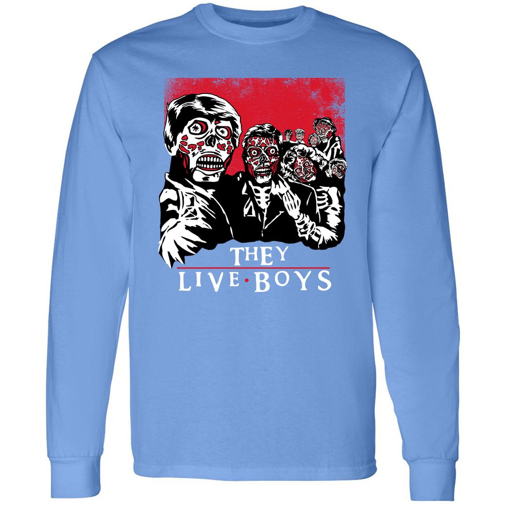 Long Sleeve T-Shirt - B63RZX96 - Carolina Blue - 12