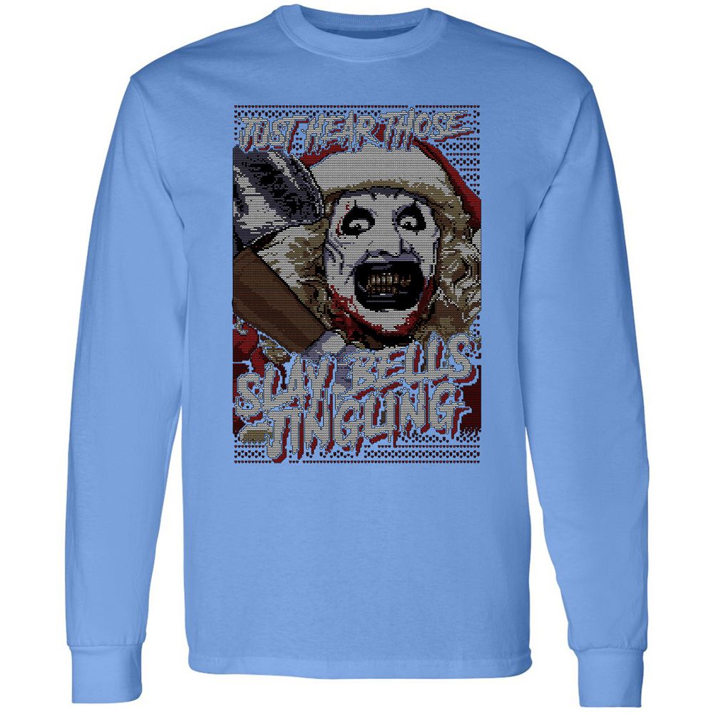 Slay Bells Jingling Long Sleeve T-Shirt - Carolina Blue - 12