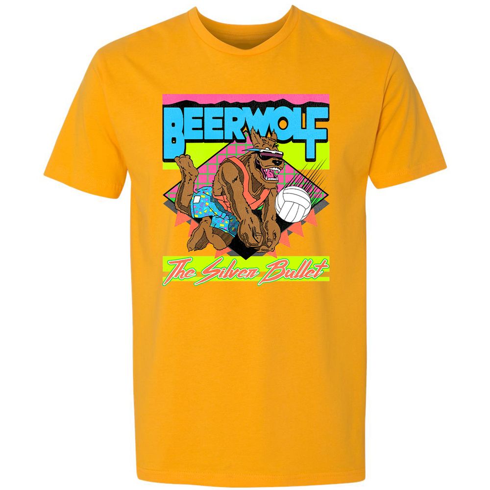 Retro Beach Wolf - Gold - 12