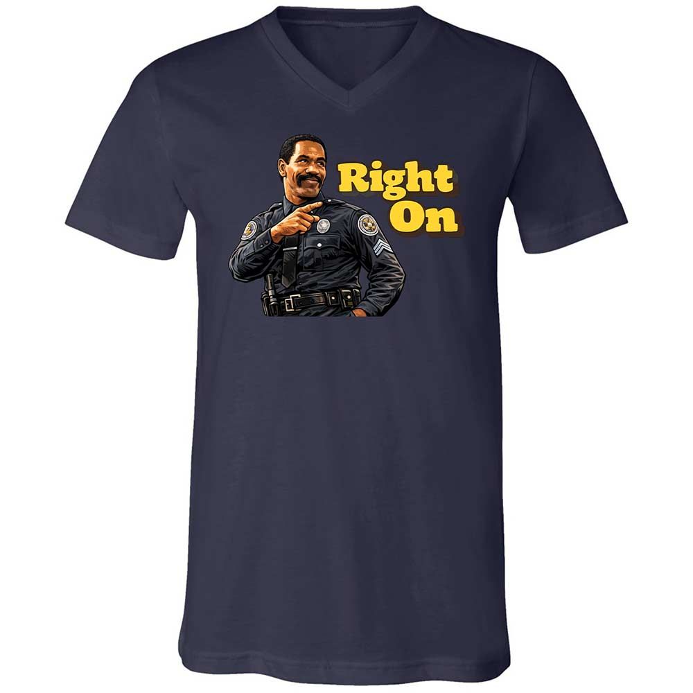 Unisex V-Neck T-Shirt - HTFWHYVP - Navy - 12
