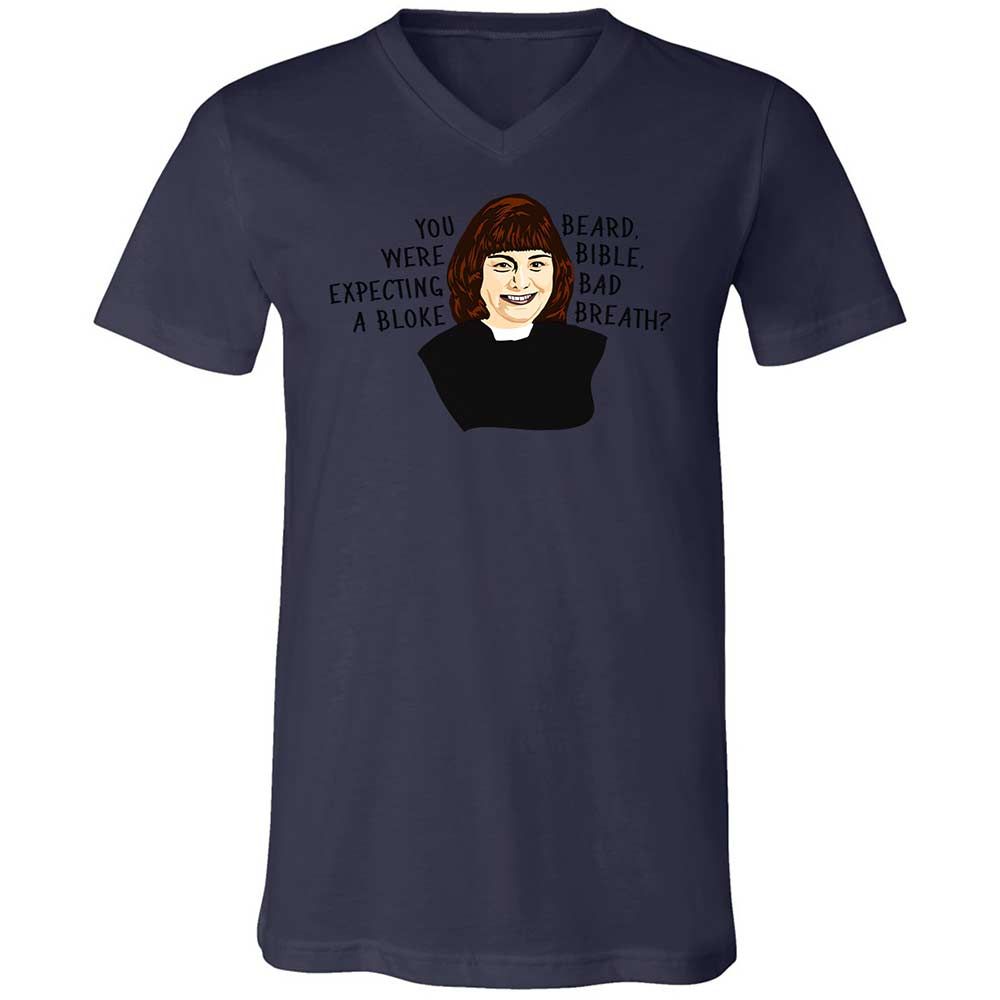 Unisex V-Neck T-Shirt - ZQ4ULL2D - Navy - 12