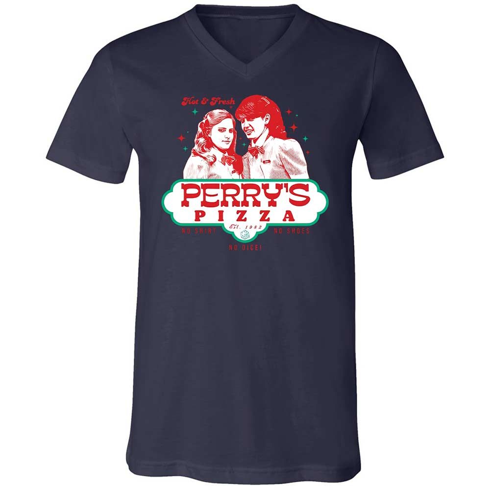 Unisex V-Neck T-Shirt - VX1M5QGW - Navy - 12