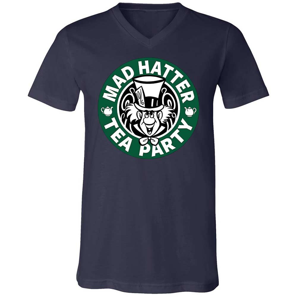 Unisex V-Neck T-Shirt - F5XBNC8B - Navy - 12