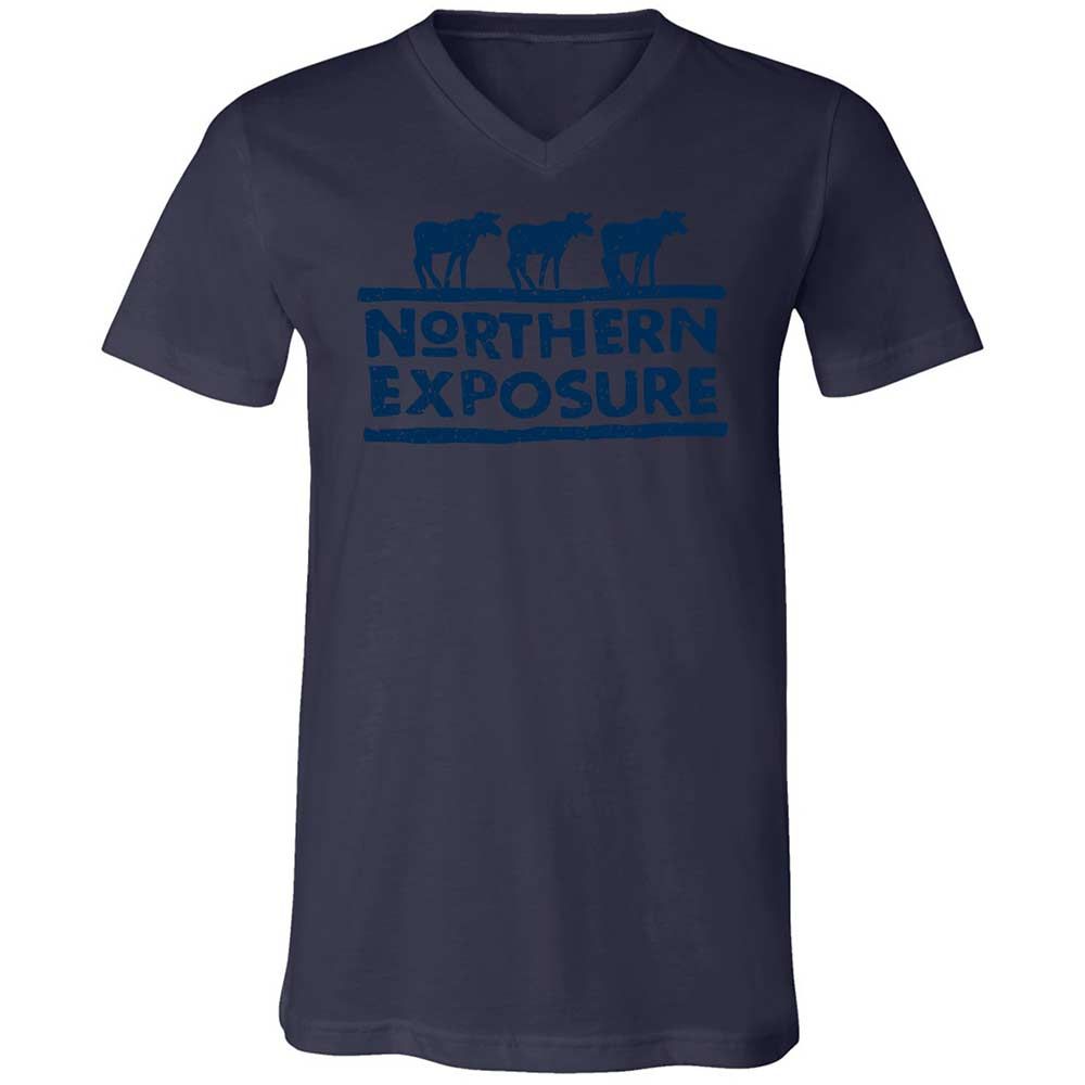 Unisex V-Neck T-Shirt - A4ZF2DLV - Navy - 12