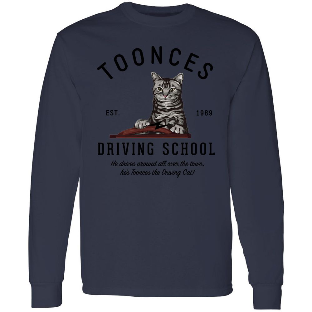Funny Cat Driving School - Navy - 12