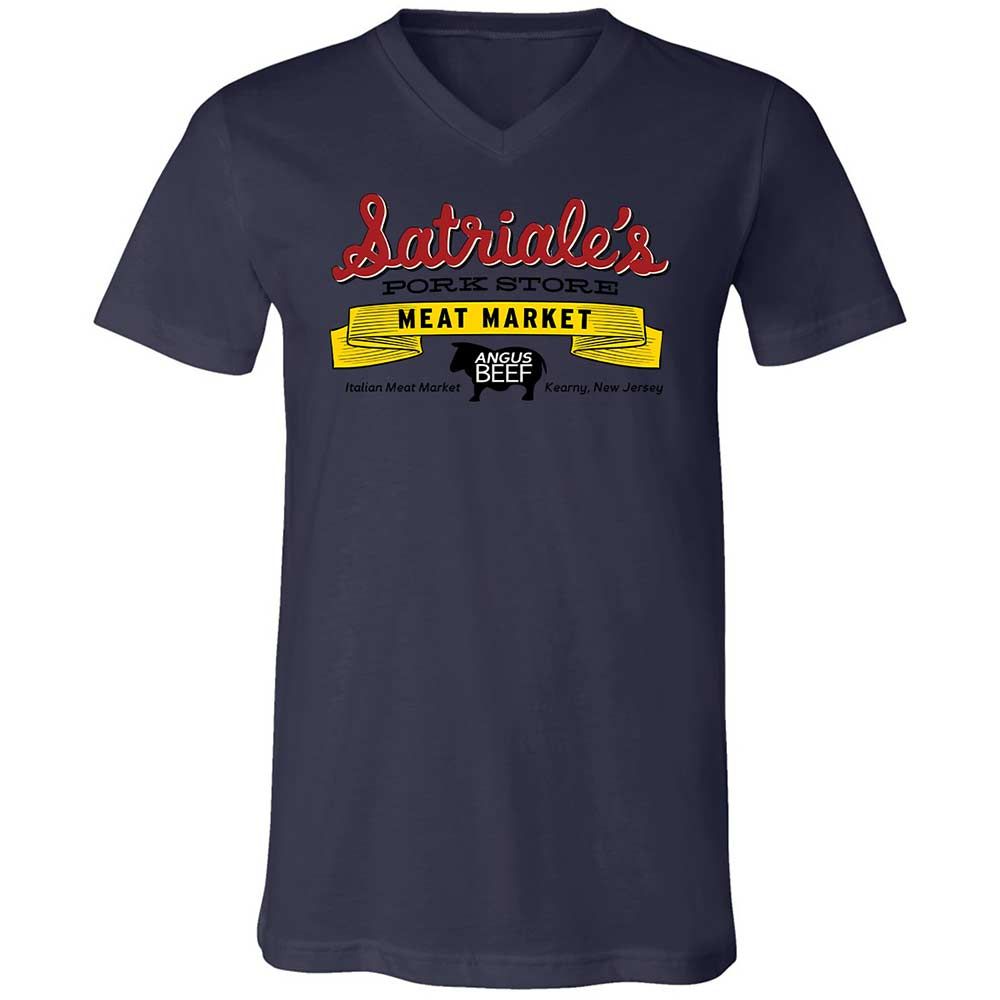 Unisex V-Neck T-Shirt - 7YVHJUXG - Navy - 12