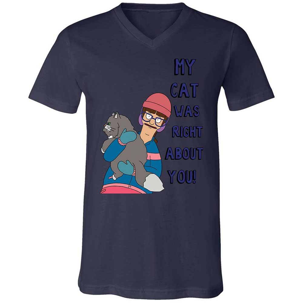 Unisex V-Neck T-Shirt - U7XDX31X - Navy - 12