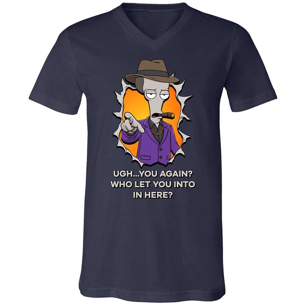 Unisex V-Neck T-Shirt - BXRKX8ND - Navy - 12