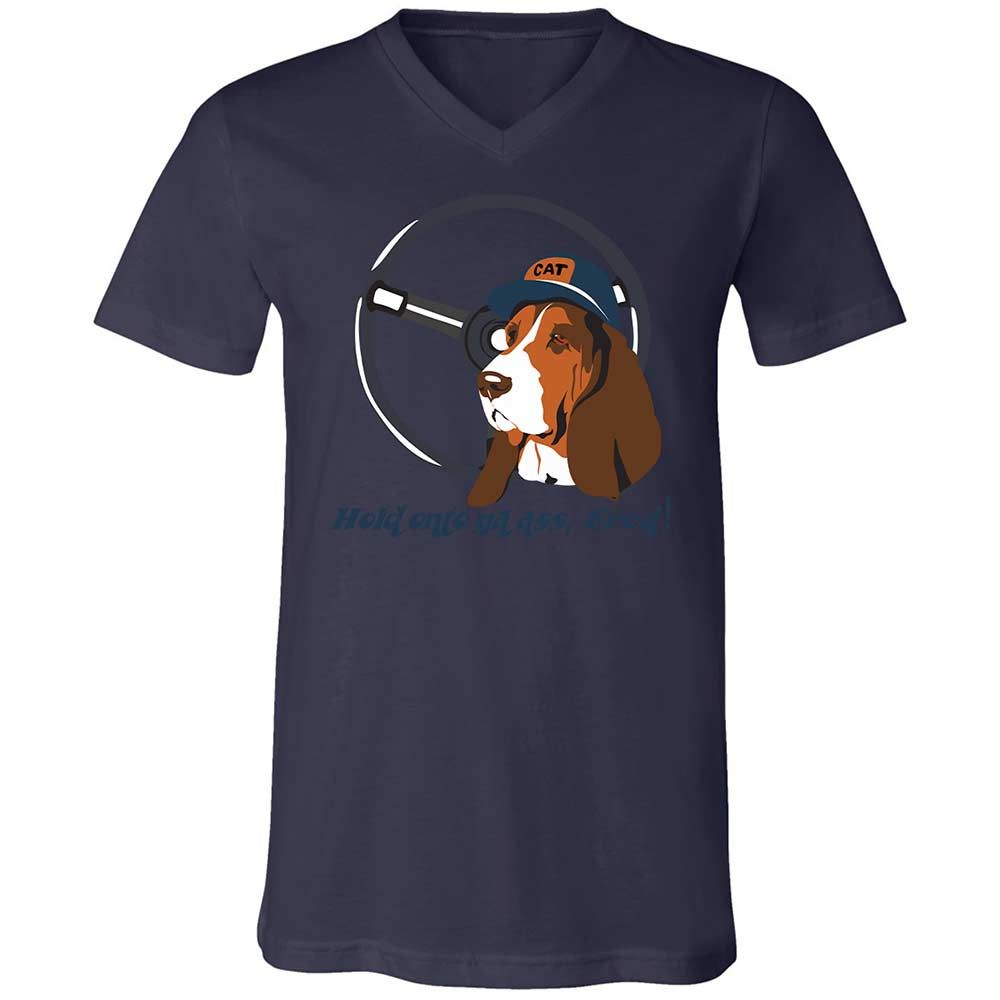 Unisex V-Neck T-Shirt - TGQK1EWD - Navy - 12