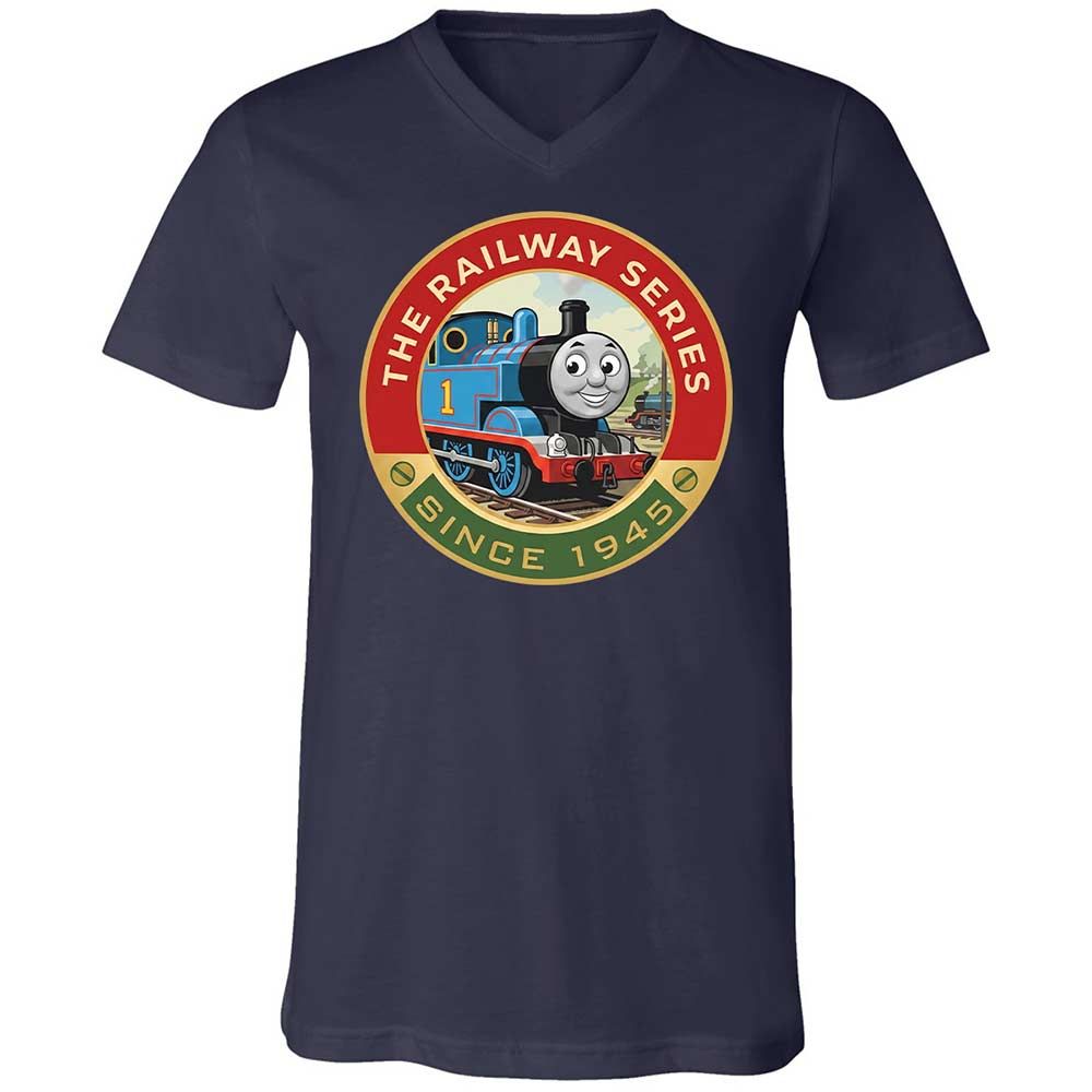Unisex V-Neck T-Shirt - XJKM4V6F - Navy - 12