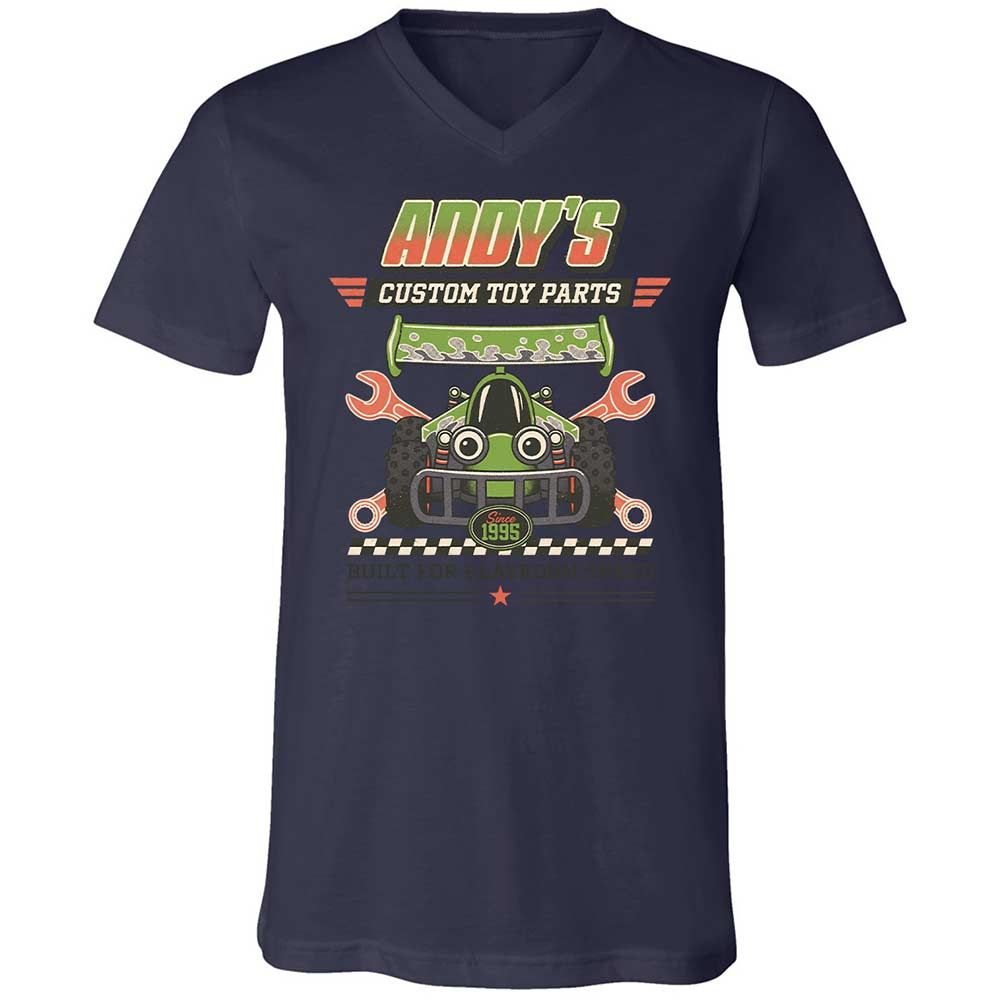 Unisex V-Neck T-Shirt - N9K7PGYB - Navy - 12