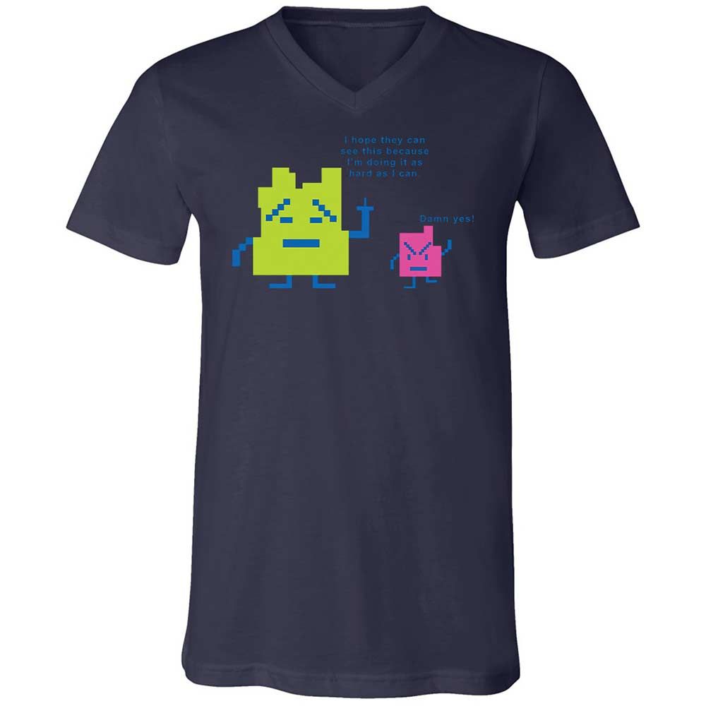 Unisex V-Neck T-Shirt - FJ7DM54A - Navy - 12