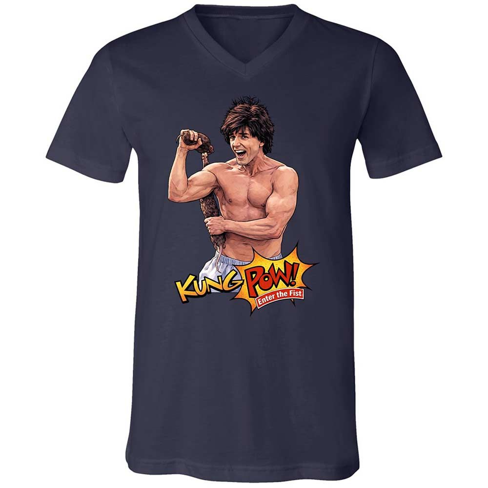 Unisex V-Neck T-Shirt - 64Z6JHMP - Navy - 12