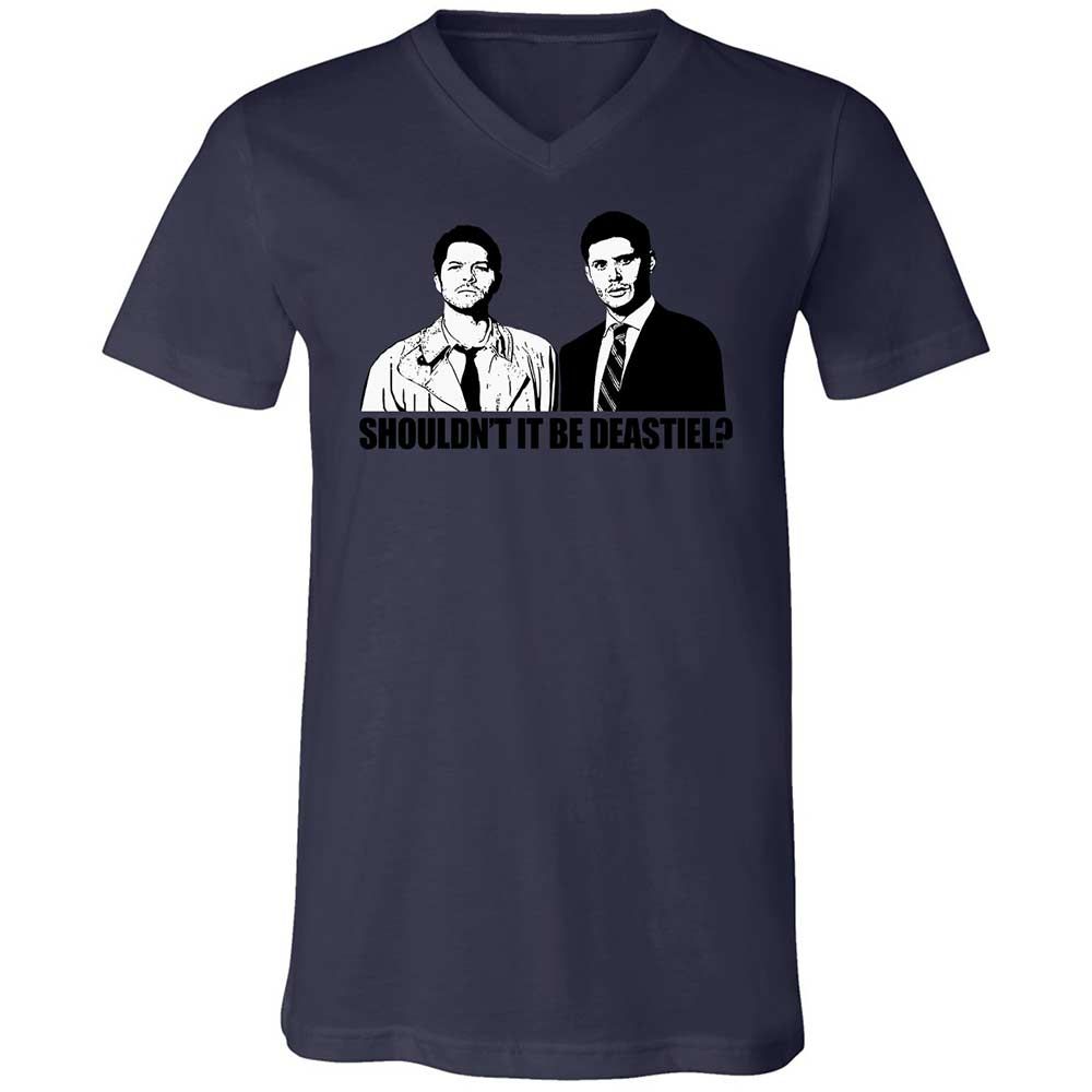 Unisex V-Neck T-Shirt - 67J8GAV5 - Navy - 12