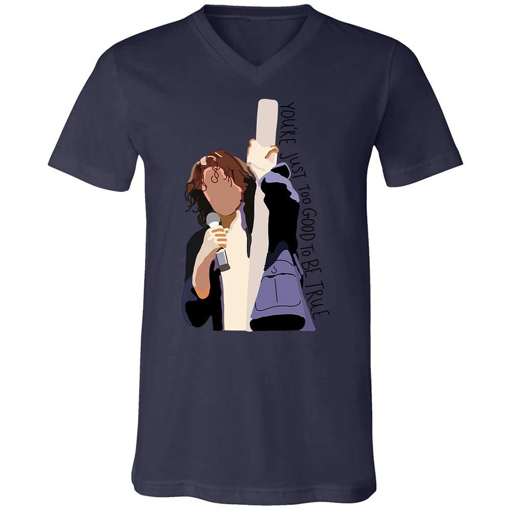 Unisex V-Neck T-Shirt - G9K2V2PQ - Navy - 12