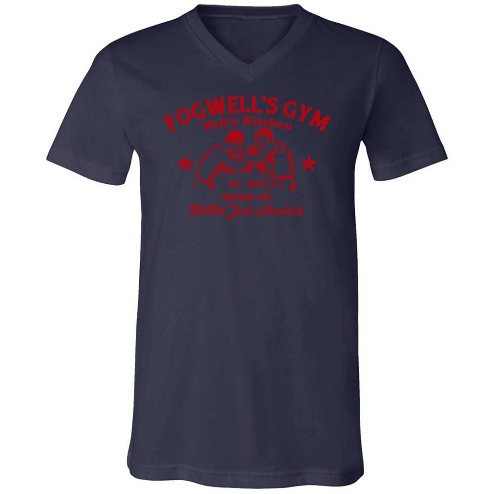 Unisex V-Neck T-Shirt - F72RK7BQ - Navy - 12