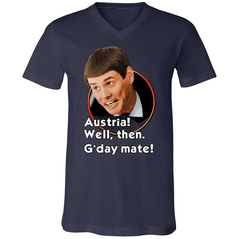 Unisex V-Neck T-Shirt - H6QKQU3V - Navy - 12