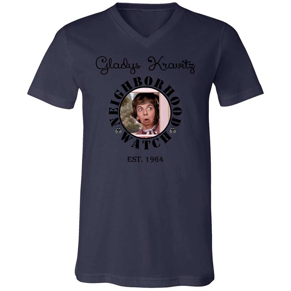 Unisex V-Neck T-Shirt - TAZQTQEM - Navy - 12