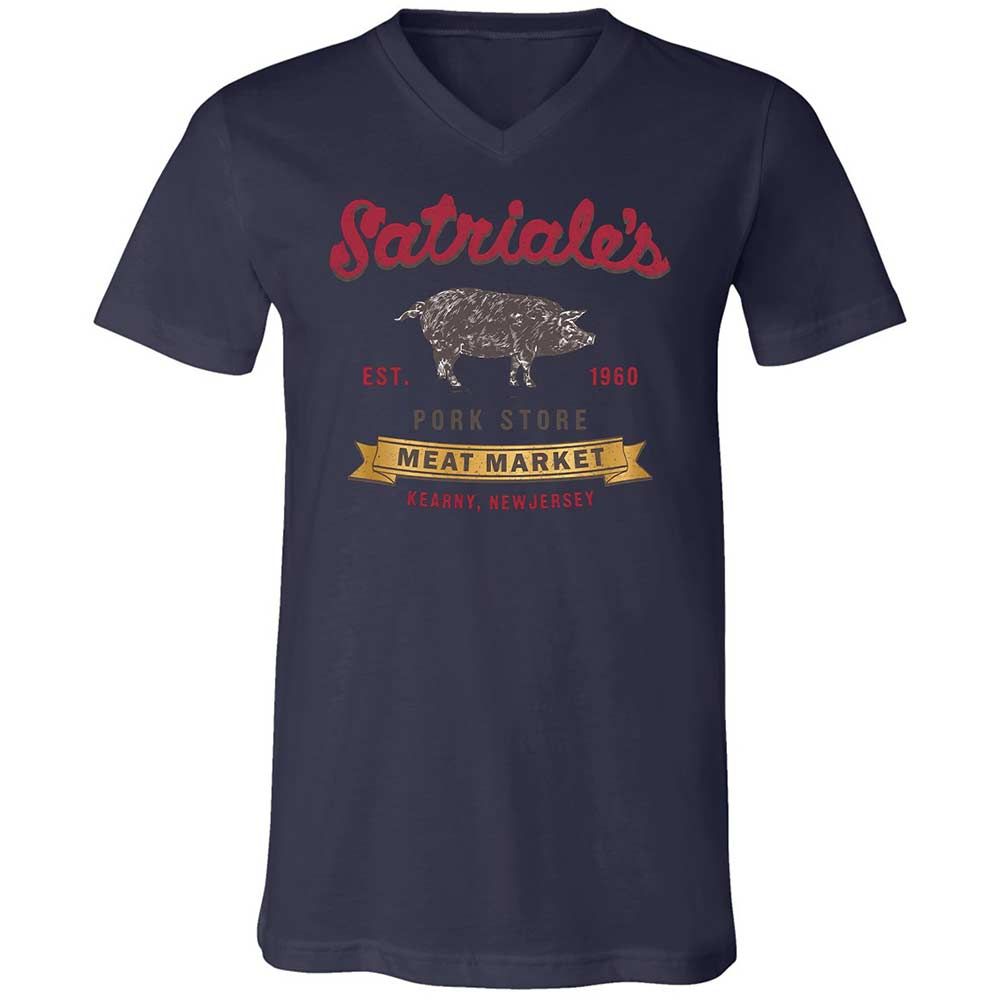 Unisex V-Neck T-Shirt - 9L4QG9VU - Navy - 12