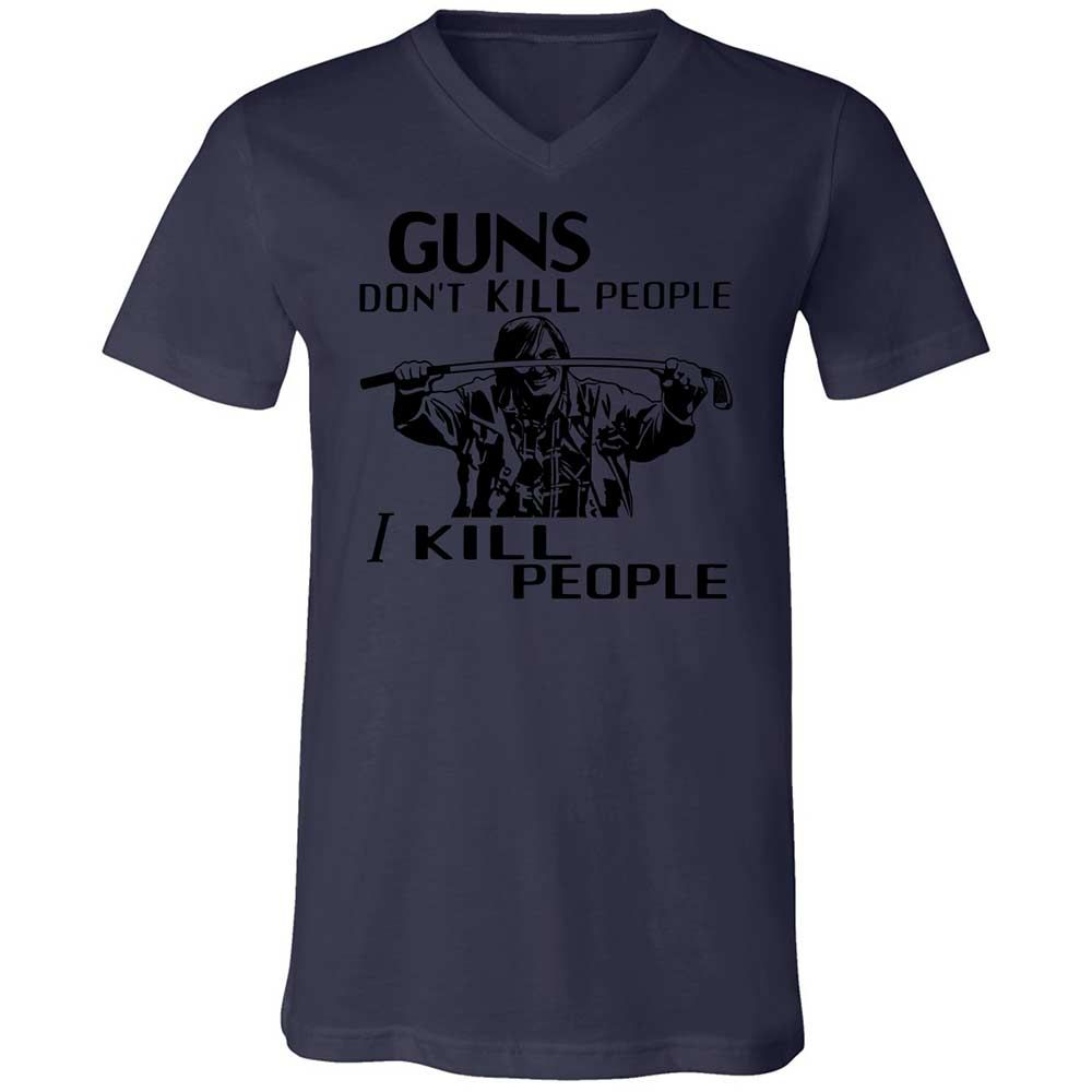 Unisex V-Neck T-Shirt - F37QJMZP - Navy - 12
