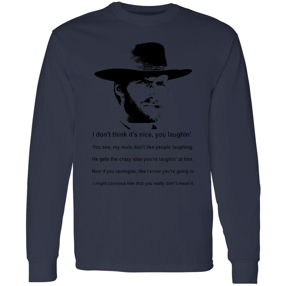 Clint Eastwood Mule Quote - Navy - 12