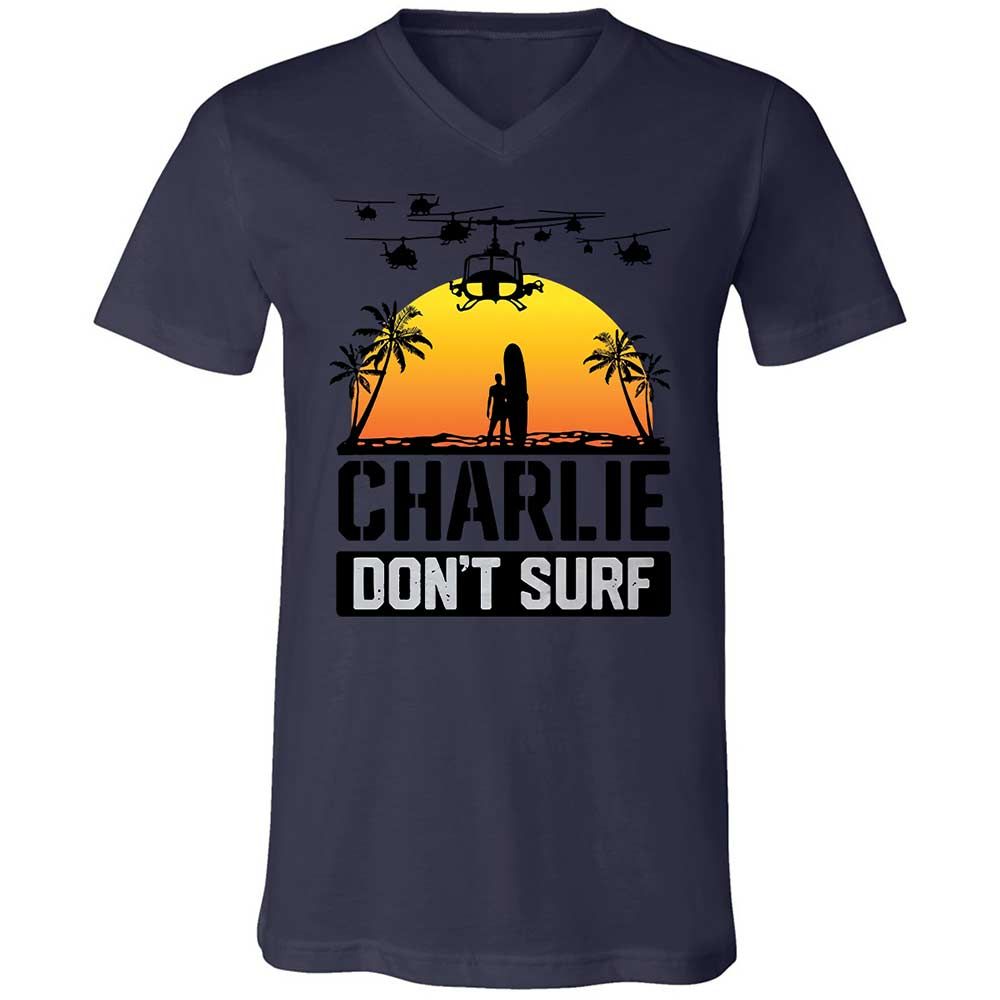 Unisex V-Neck T-Shirt - D6PE4LBV - Navy - 12