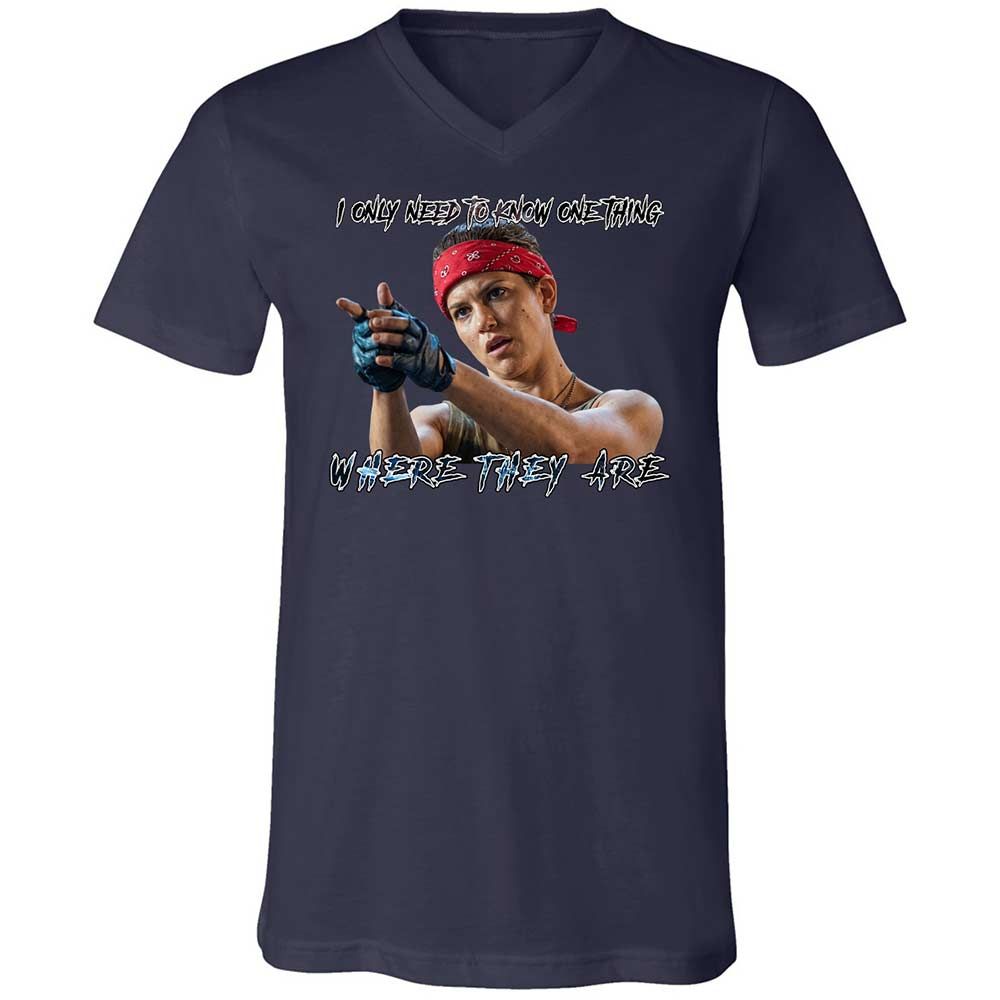 Unisex V-Neck T-Shirt - HF3YK7CA - Navy - 12