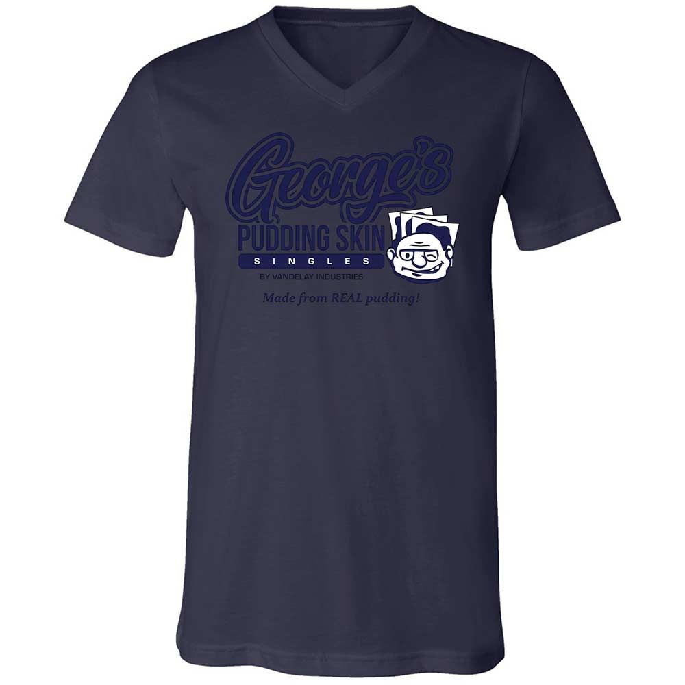 Unisex V-Neck T-Shirt - QMJLXYN4 - Navy - 12