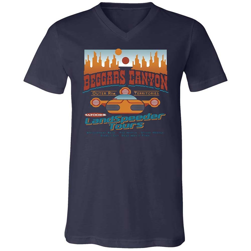 Unisex V-Neck T-Shirt - AY82KZ6U - Navy - 12