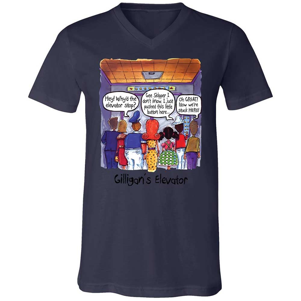 Unisex V-Neck T-Shirt - 2LAMZU2D - Navy - 12