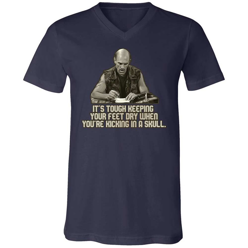 Unisex V-Neck T-Shirt - 5HPLX7QQ - Navy - 12