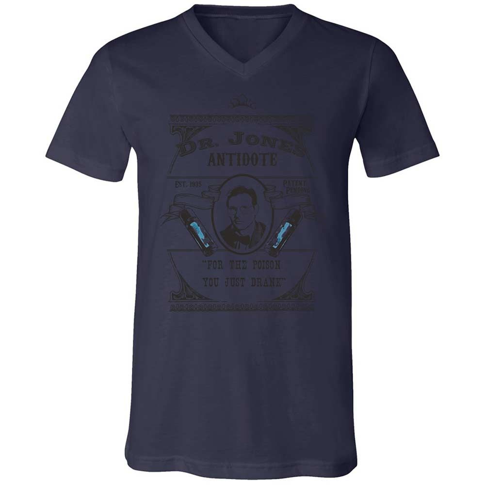 Unisex V-Neck T-Shirt - YFEZFQKR - Navy - 12