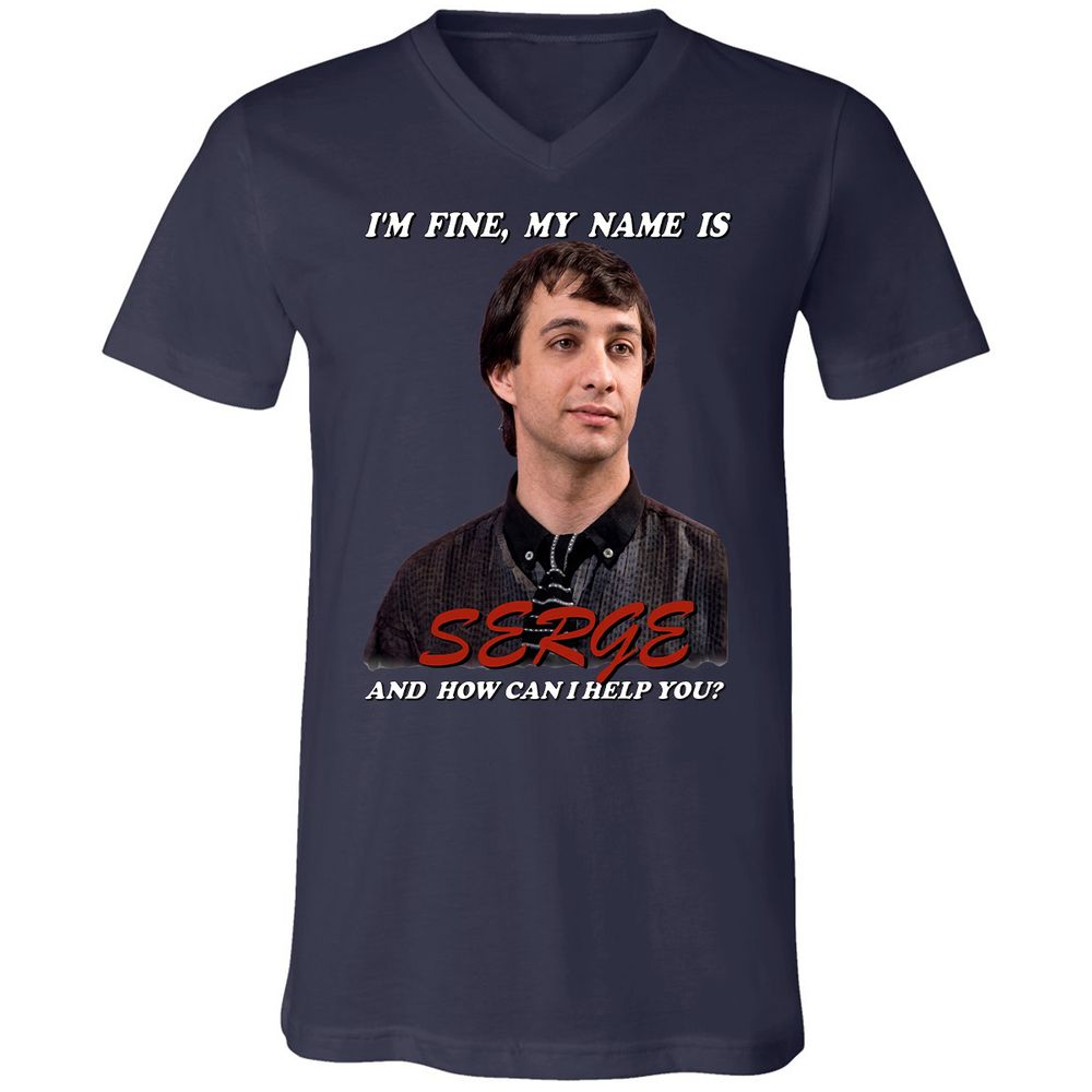 Unisex V-Neck T-Shirt - FQH9KABZ - Navy - 12