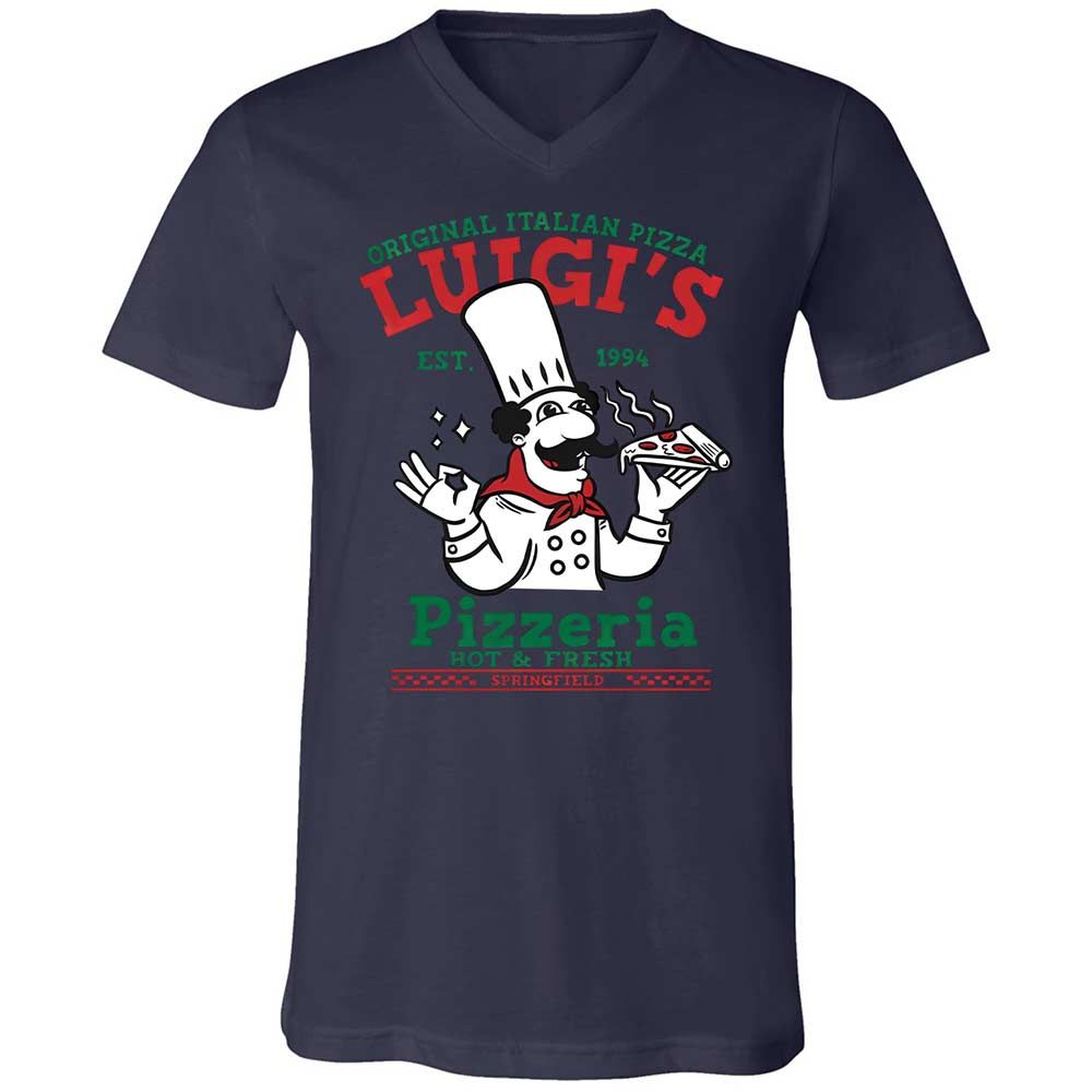 Unisex V-Neck T-Shirt - UAEK7RUU - Navy - 12
