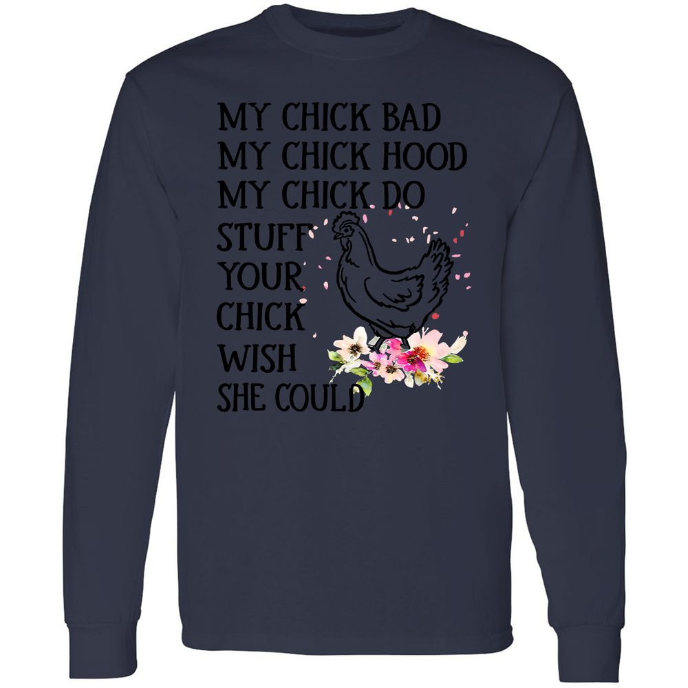 Long Sleeve T-Shirt - QZ9V13M7 - Navy - 12