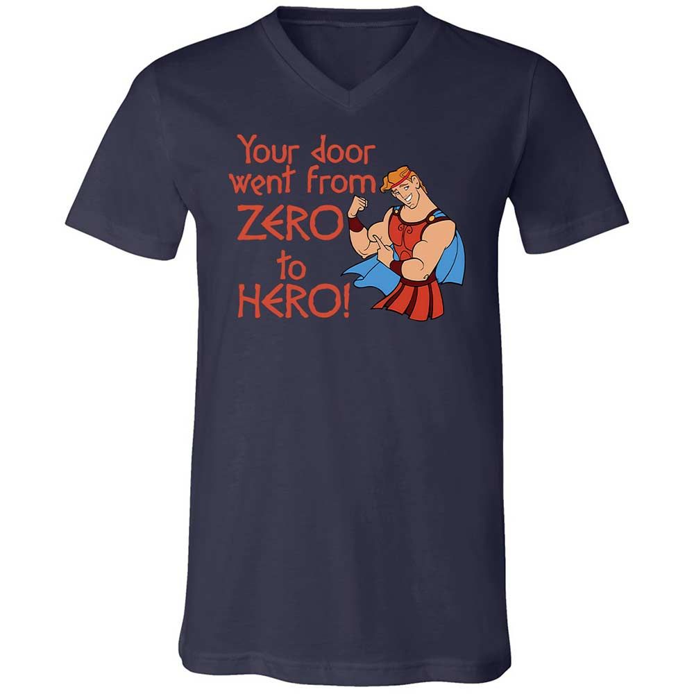 Unisex V-Neck T-Shirt - Q7UF636K - Navy - 12