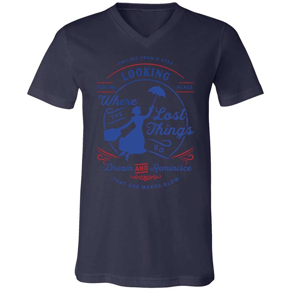 Unisex V-Neck T-Shirt - JJDKJW57 - Navy - 12