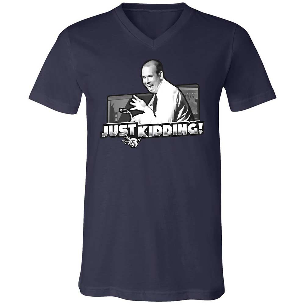 Unisex V-Neck T-Shirt - JZWFLF69 - Navy - 12