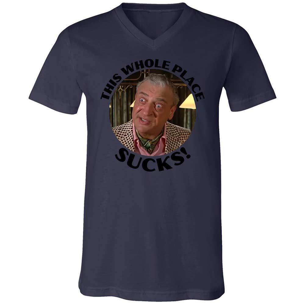 Unisex V-Neck T-Shirt - UZTSN6TW - Navy - 12