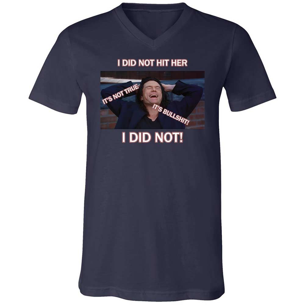 Unisex V-Neck T-Shirt - VD1DU6G8 - Navy - 12