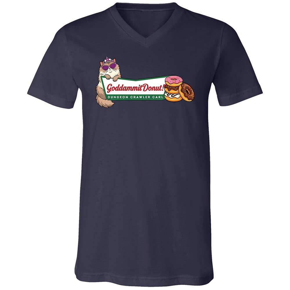 Unisex V-Neck T-Shirt - 1D8E95F4 - Navy - 12