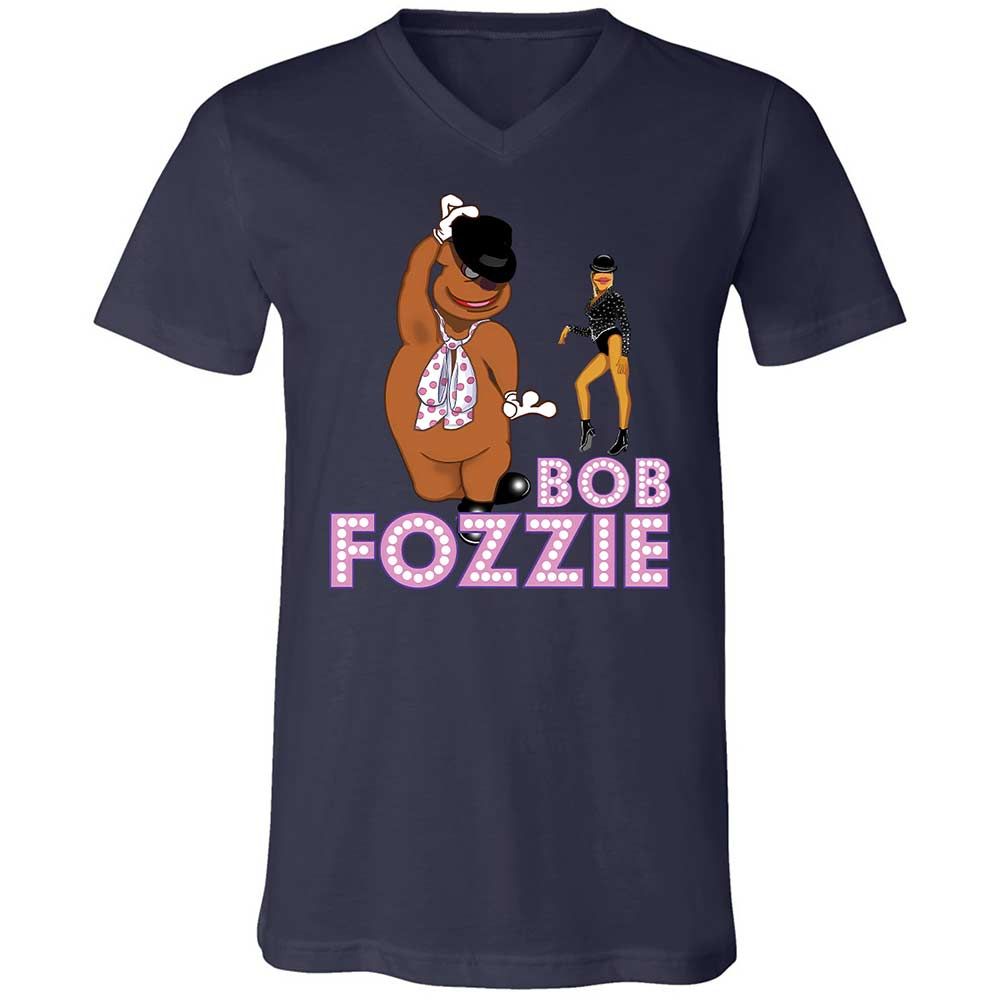 Unisex V-Neck T-Shirt - HTB5Q8WH - Navy - 12