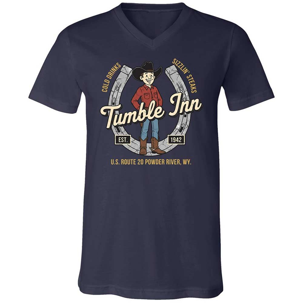 Unisex V-Neck T-Shirt - 65EF5G7D - Navy - 12