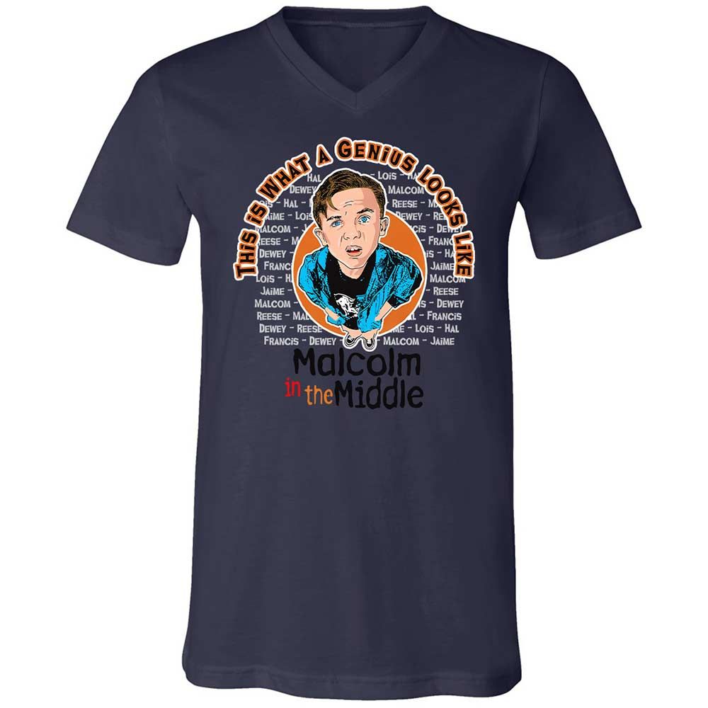 Unisex V-Neck T-Shirt - 2HJKEGH7 - Navy - 12