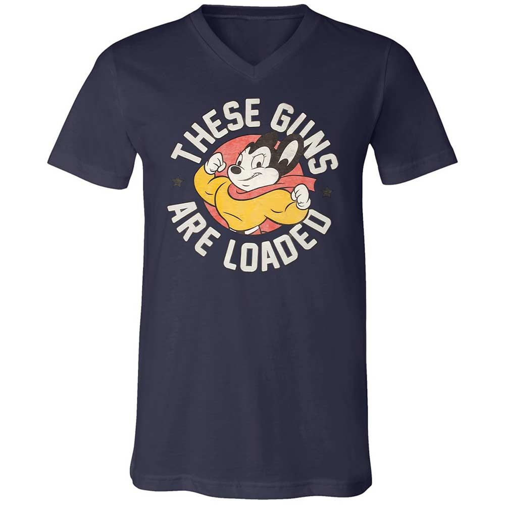 Unisex V-Neck T-Shirt - 5M86JP9M - Navy - 12
