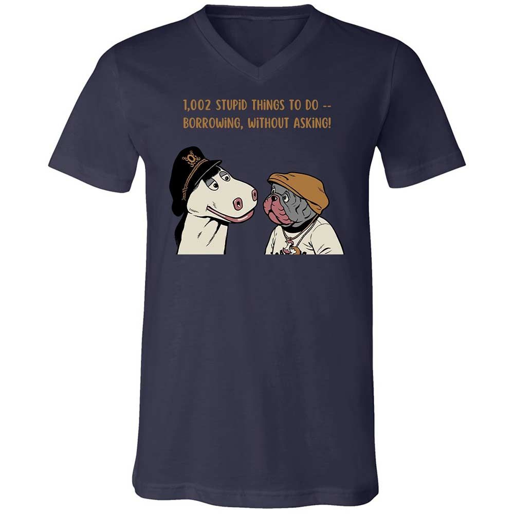 Unisex V-Neck T-Shirt - 22NX9WNR - Navy - 12
