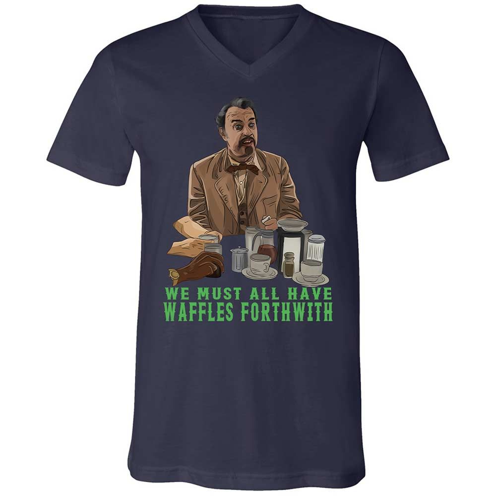 Unisex V-Neck T-Shirt - S9KFU46Y - Navy - 12