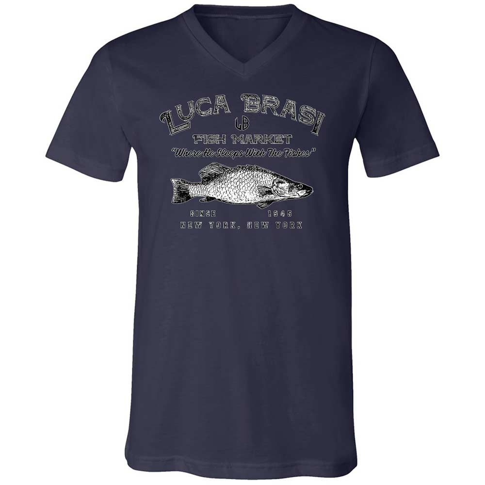 Unisex V-Neck T-Shirt - BWE1PJFW - Navy - 12