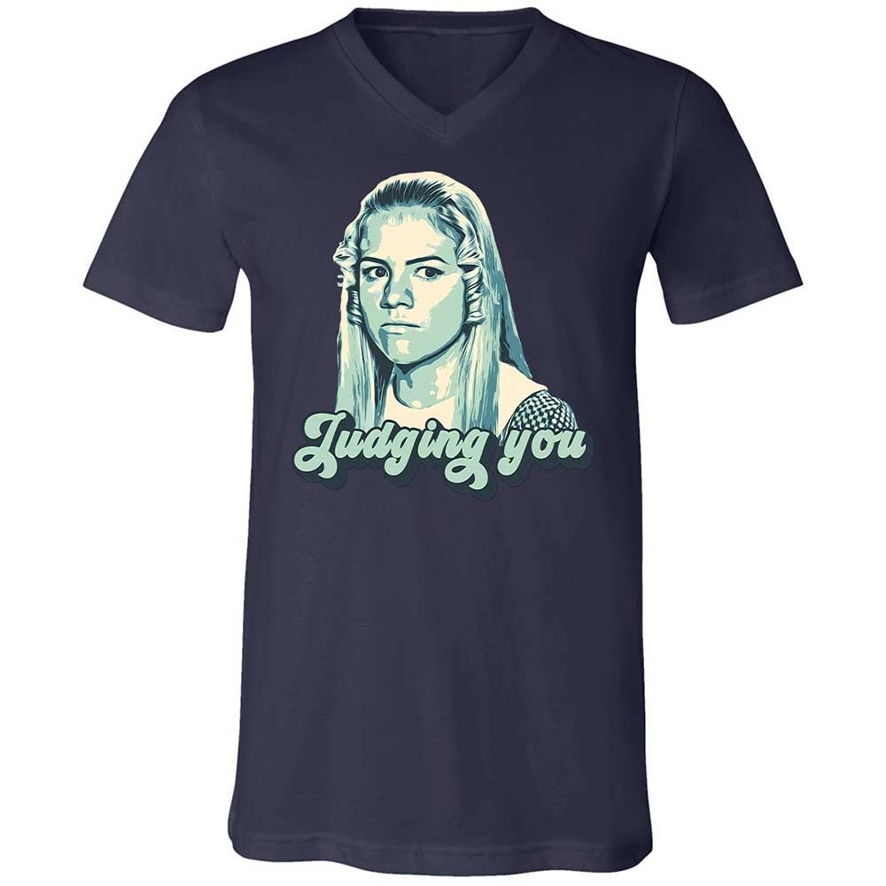 Unisex V-Neck T-Shirt - AMK3EHDQ - Navy - 12