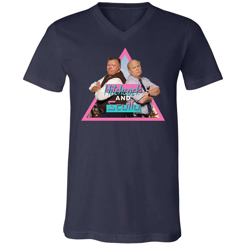Unisex V-Neck T-Shirt - H5GK2YRW - Navy - 12
